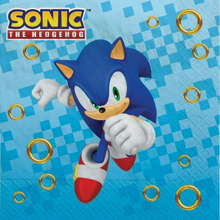 Sonic the Hedgehog Sega Video Game Kids Birthday Party Paper Luncheon Napkins
