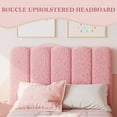 thumbnail image 6 of Twin Bed Frame With Headboard,Boucle Upholstered Platform Bed with Wave Headboar,Wooden Slats,Noise-Free,No Box Spring Needed,Easy Assembly Pink, 6 of 6