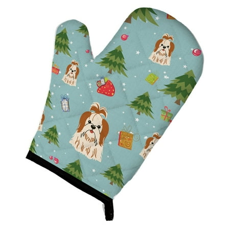 

Caroline s Treasures BB4747OVMT Christmas Shih Tzu Red White Oven Mitt Large multicolor