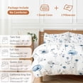 thumbnail image 6 of 3 Piece Blue Floral Spring Duvet Cover Set Full Size, Microfiber Comforter/Quilt Cover with Corner Ties and 2 Pillowcases, Farmhouse Poppy Botanical All Season Soft Bedding with Zipper Closure, 6 of 8