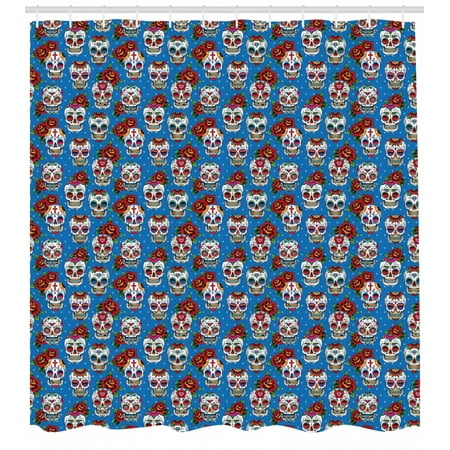 Skulls Decorations Shower Curtain Set, Pattern With Skulls ...