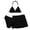 Z2 Black, variant on REDARER Summer Girls' Leaf Patterned Bikini with Wrap Around Skirt and Three Piece Separate Swimsuit,Girls Swimsuit,9-10 Years