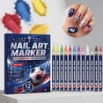 thumbnail image 6 of SDOHIG 12-Color Soccer Nail Art Painting Pen, Waterproof Nail Drawing Brush Set, DIY Manicure for Sports Fans, Paint Football & Independence Day Flags, Long-Lasting, 10ml Each, 6 of 7