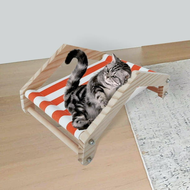 Gato Hamaca Cama Gato Sillón Piso de Pie Muebles Grandes Cuna para Mascotas Refrigeración Cama Elevada para Perros Gatos Cama Elevada para Perros Gato naranja sin espejo Fernando Cama de salón para gatos