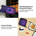 thumbnail image 4 of Mandala Flowers Purple Butterflies Apron Set with Oven Mitts Pot Holders Set of 5 Kitchen Stuff Accessories, 4 of 6