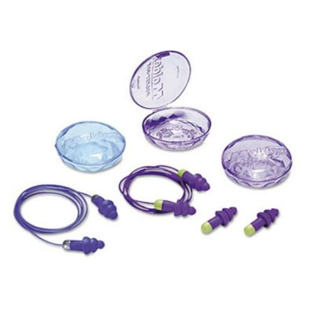 R3 Safety 6400 Rockets Reusable Earplugs, Cordless, 27nrr, Purple/bright Green, 50 Pairs