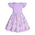 thumbnail image 4 of EGNMCR Robe à Manches Courtes à Col Rond Robe à Manches Volantées Imprimée pour Enfants Robe à Col Rond Taille Moyenne Robe de Printemps et d'Été pour Enfants Robe en Polyester pour Fille, 4 of 5