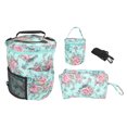 thumbnail image 1 of Juego de bolsas de almacenamiento de hilo, 3 piezas, bolsas de tejer verdes, patrón de flores, gran capacidad, bolsa de almacenamiento redonda, organizador, bolsa de tela Oxford 600D para organización, 1 of 14