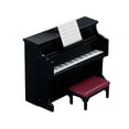 thumbnail image 4 of Piano de casa de muñecas con taburete, modelo de piano de cola a escala 1/12, caja de habitación, instrumento musical Negro, 4 of 9