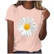 thumbnail image 1 of Camisetas de Mujer Flor Impresión Manga Corta Cuello Redondo Blusa, Ligero Y Casual de las Mujeres Camisetas, 1 of 4