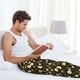 thumbnail image 5 of Balery Honey Bees With Flowers Pantalones de pijama para hombre, pijama ultraligero, pantalón de descanso-Small, 5 of 6