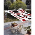 thumbnail image 3 of Sun Shade Sail 8'x10' Red Abstract Lines Rectangle Sun Shade Sails Canopy Waterproof Modern Art Outdoor Sunshades Sand UV Block Cover Shades Cloth for Patio Backyard Garden Deck Porch Lawn, 3 of 9