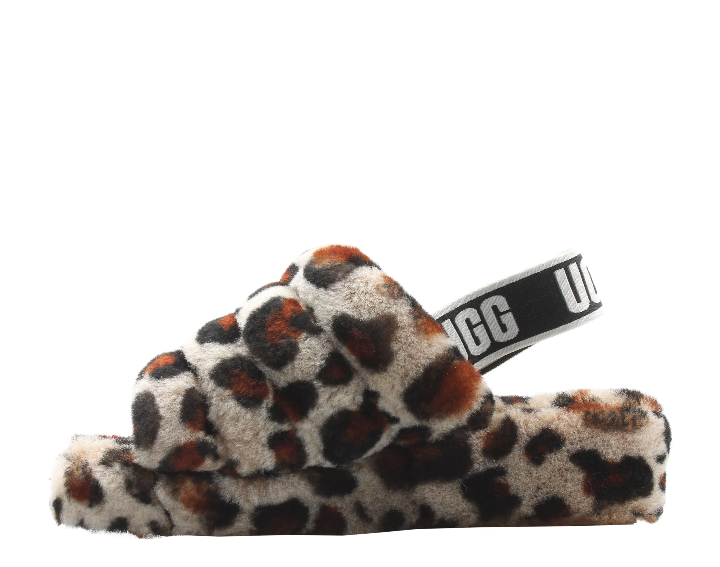 Women s UGG Fluff Yeah Leopard Slide Slipper Walmart