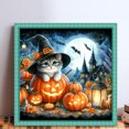 thumbnail image 2 of Hilo Algodón Ecológico Bordado 11CT Bruja Y Gato Halloween 40x40cm, 2 of 9