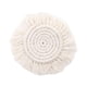 thumbnail image 4 of Mantel individual tejido a mano, antideslizante, lavable, resistente al calor, redondo, con borlas. Blanco, 4 of 7