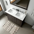 thumbnail image 2 of Dukes 48 in W Espresso Double Vanity, Carrara Marble Top, Faucet Set, and 46 in Mirror, 2 of 10