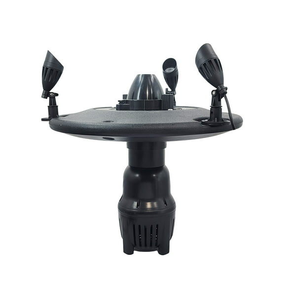 Half Off Ponds Floating Fountain, 1/4 HP, Color-Changing LED Lights, 2500 GPH, 100 ft Cord, 3 Nozzles