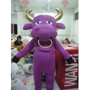 BIGGYMONKEY Purple cow REDBROKOLY mascot and golden bull