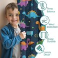 thumbnail image 3 of Blackout Kids Curtains,DarkBlue Cartoon Dinosaurs SpeechBubbles Pattern Childrens Insulated Curtains Set Of 2,Bedroom Essentials,Toddler Room Decor 42"x63", 3 of 5