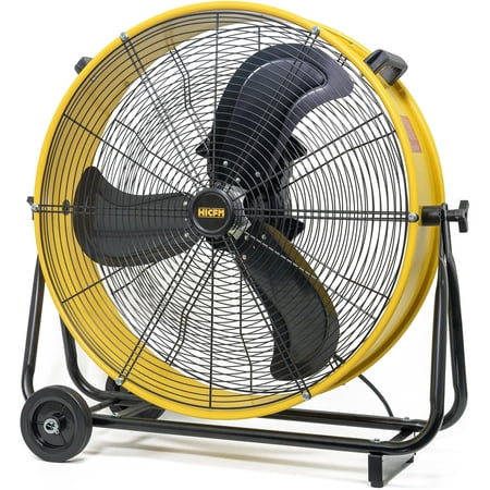 8700 CFM 24" Heavy Duty High Velocity Barrel Floor Drum Fan with DC Brushless Motor Stepless Speed Adjustment 180-degree Tilting for Workshop Garage Commercial or Industrial Use - UL Listed