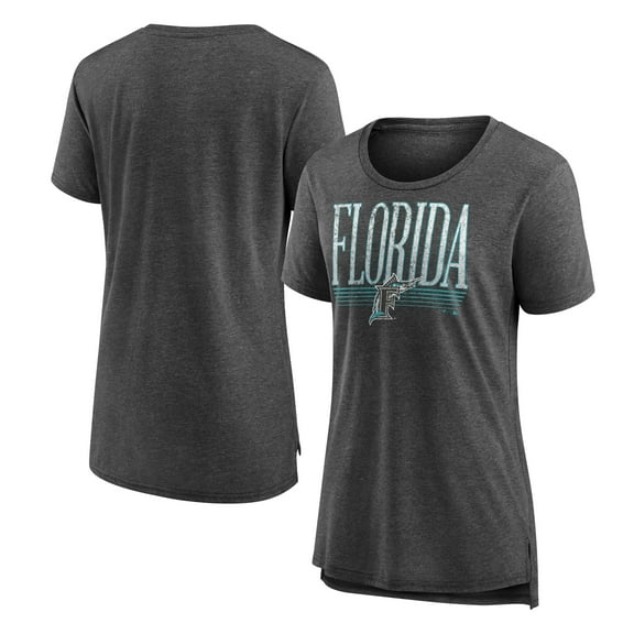 Women's Gray Florida Marlins Toppler Tri-Blend T-Shirt