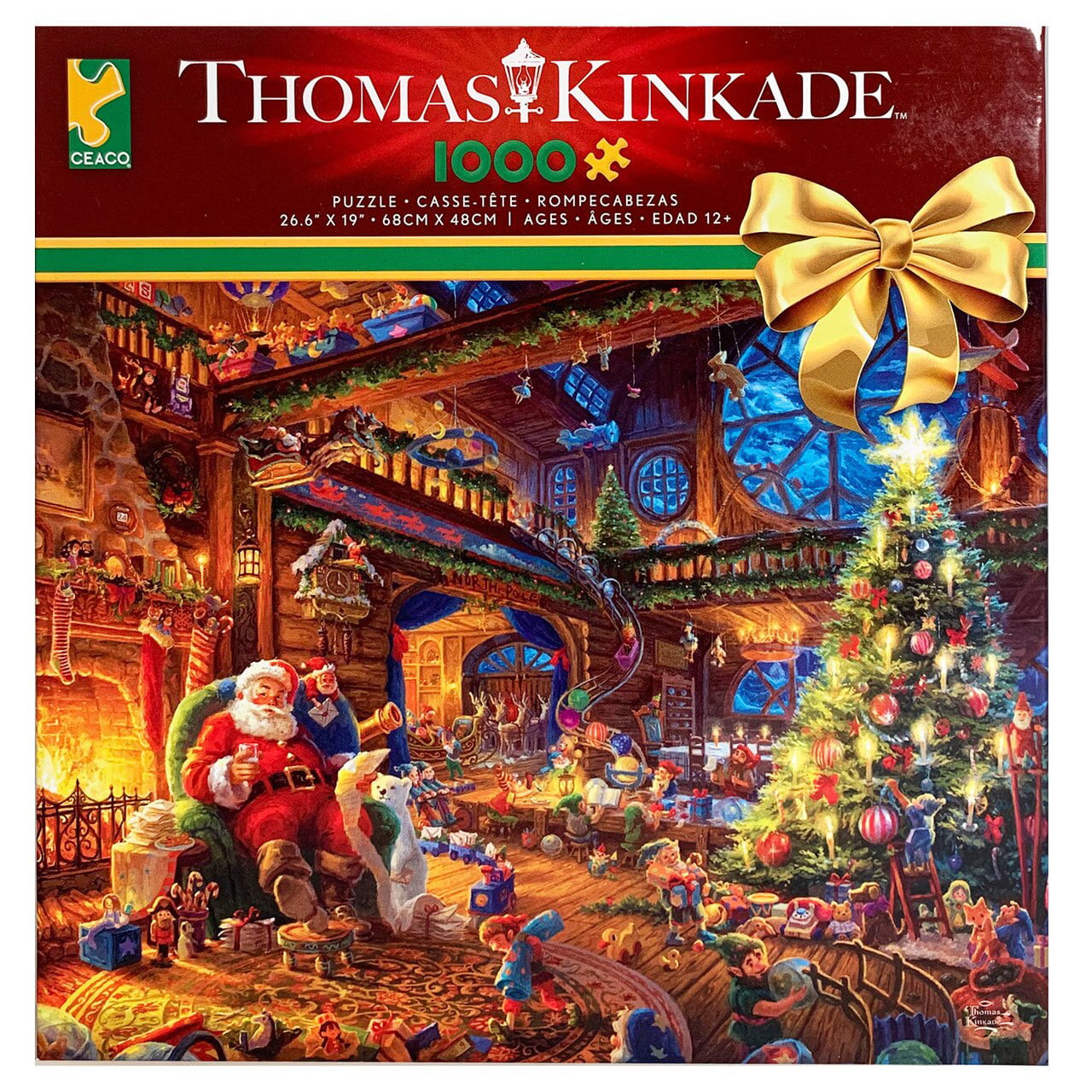 SANTA/'S NIGHT BEFORE CHRISTMAS by Thomas Kinkade Ceaco 1000 piece puzzle NEW