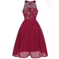 thumbnail image 3 of Vestido vintage de princesa con encaje floral y escote de cóctel para mujer, 3 of 4