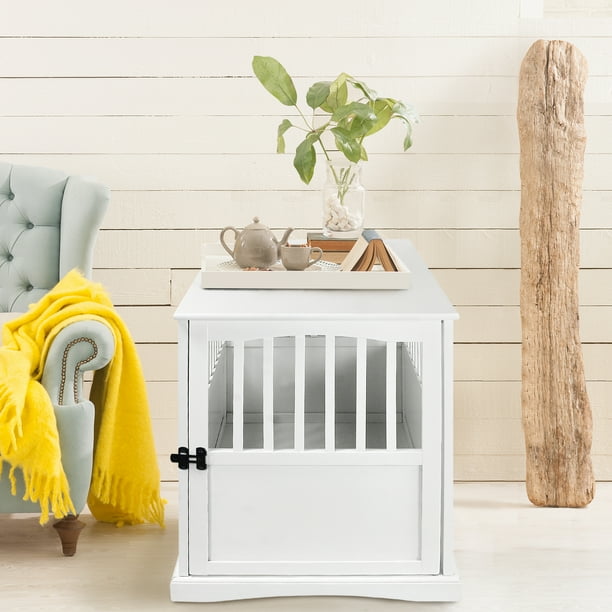 Pet Crate End Table,White