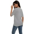 thumbnail image 3 of Women's Casual Short Sleeve Relaxed Fit Basic T-Shirt - Soft Comfortable Everyday Top, 3 of 7