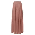 thumbnail image 4 of Holidaya Solid Color Front Button Skirt Maxi Vacation Beach Outfits Women Denim Mini Skirt Daybed Skirt Long Skirt with Slit Table Skirt Clips Women's Day & Work Skirts Midi Skirt with Slit High Slit, 4 of 4
