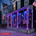 thumbnail image 6 of JMEXSUSS 4th of July Decorations 100 LED String Lights Indoor, 33ft Red White and Blue Lights Plug-in, 8 Modes Patriotic 4th of July Lights for Indoor Outdoor Independence Day American Flag Holiday, 6 of 7