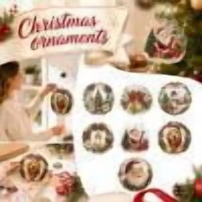 Christmas Pearl Diamond Painting Suncatcher Kit, DIY Craft (8in) | Pre-Assembled Metal Chain, Acrylic Round Board with Lace Edge, 3D Mixed-Sized Pearl Beads Craft, Festive Window Wall Decor