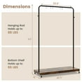 thumbnail image 4 of Costway Industrial Pipe Rolling Garment Rack Heavy Duty Clothing Rack with Hooks & Shelf, 4 of 10