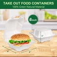thumbnail image 2 of 500 Pack 6x6 Inch Compostable Clamshell To Go Food Containers with lids,Disposable Take Out Food Containers, Heavy-Duty To Go Boxes Eco-Friendly Biodegradable, 2 of 8