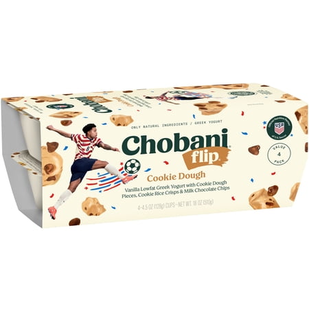 Chobani Flip Low-Fat Greek Yogurt Cookie Dough 4.5 oz 4 Pack