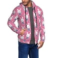 thumbnail image 2 of Kdxio Rabbit Holding Flowers Print Men Hoodies Casual Hoodies for Men with Zip Pockets Full Zip Long Sleeve Sweatshirt Sports Hooded Jacket-XX-Large, 2 of 5