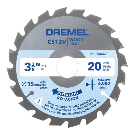Dremel Blueprint Wood 3-3/8" 20 Tooth Compact Circular Saw Blade (CS500)