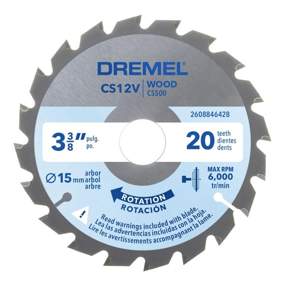Dremel Blueprint Wood 3-3/8" 20 Tooth Compact Circular Saw Blade (CS500)