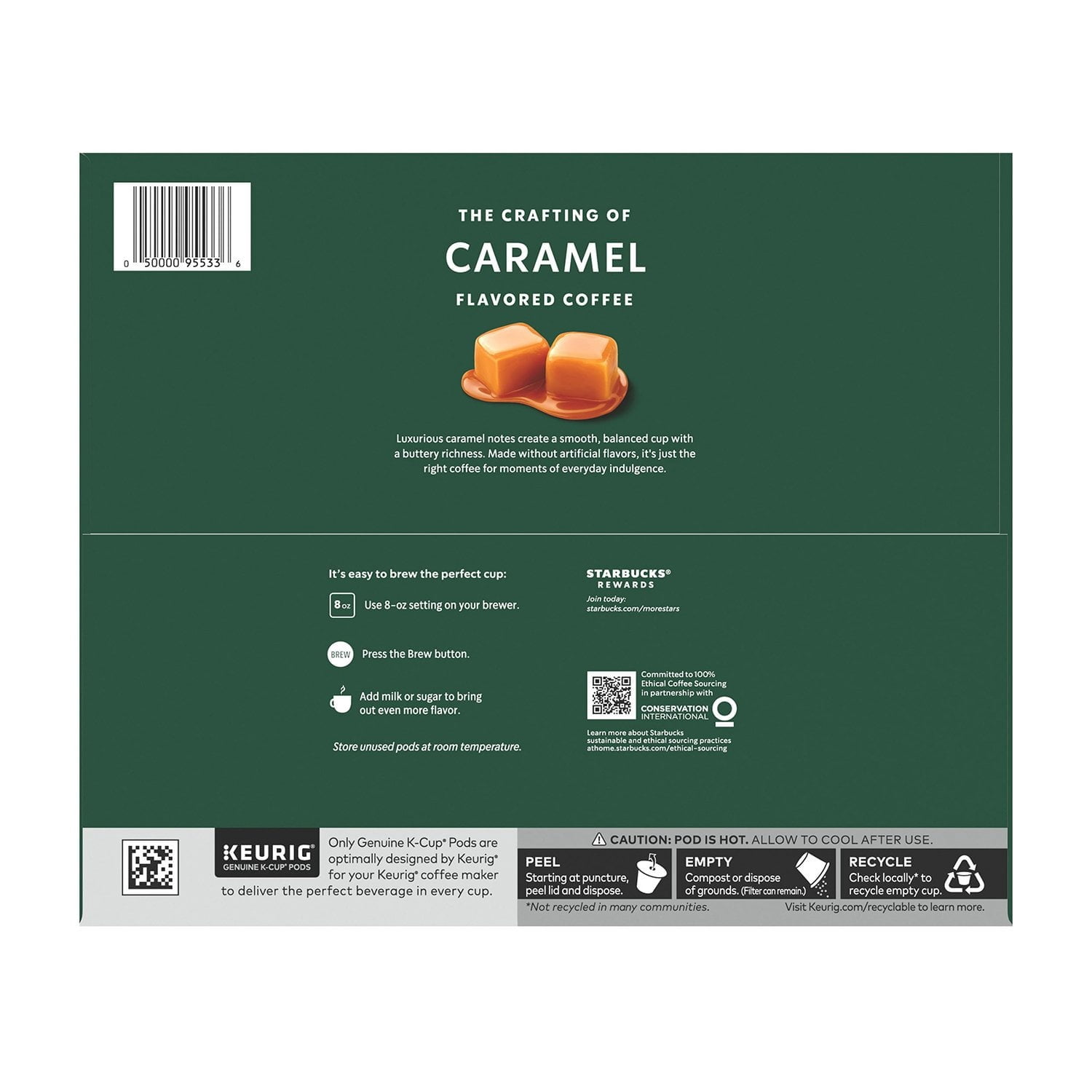 Starbucks K-Cup Coffee Pods, Caramel Flavored, 64 Count