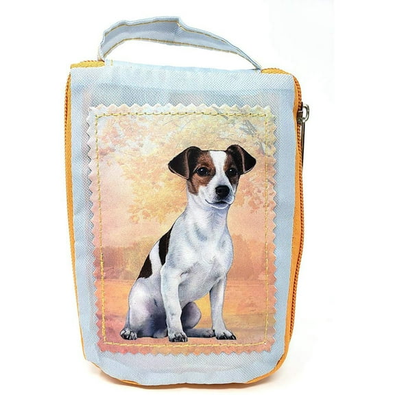 Jack Russell Foldable Tote Bag - Durable, Waterproof - Zippered Market Tote