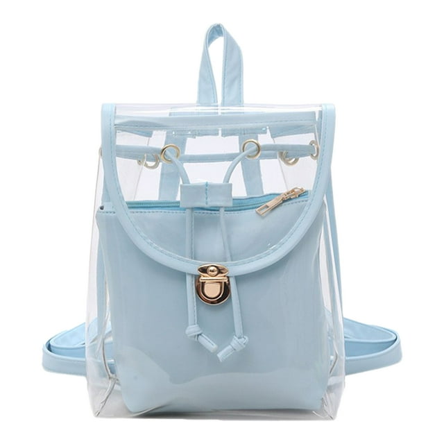 Sac à Dos pour Voyage Sac à Dos/à Main Transparent, Sac de Voyage Transparent Polyvalent, Sac de Voyage en Vinyle Transparent, Sac à Dos Transparent pour Concert de Match avec Opaque