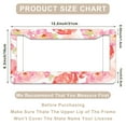 thumbnail image 3 of 1 Pcs Watercolor Pink Roses License Plate Frame,License Plate Cover for Car Decorative Parts,Aluminum License Plate Bracket Holder Rust-Proofof for US Standard Car, 3 of 8