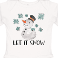 thumbnail image 4 of Inktastic Let It Snow Cute Snowman in Hat and Scarf Boys or Girls Long Sleeve Baby Bodysuit, 4 of 5