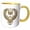 Yellow/White, variant on 3drose, a Egyptian Scarab Beetle with Heiroglyphs, a Ancient Good Luck Symbol, 11oz Two-tone Yellow Mug