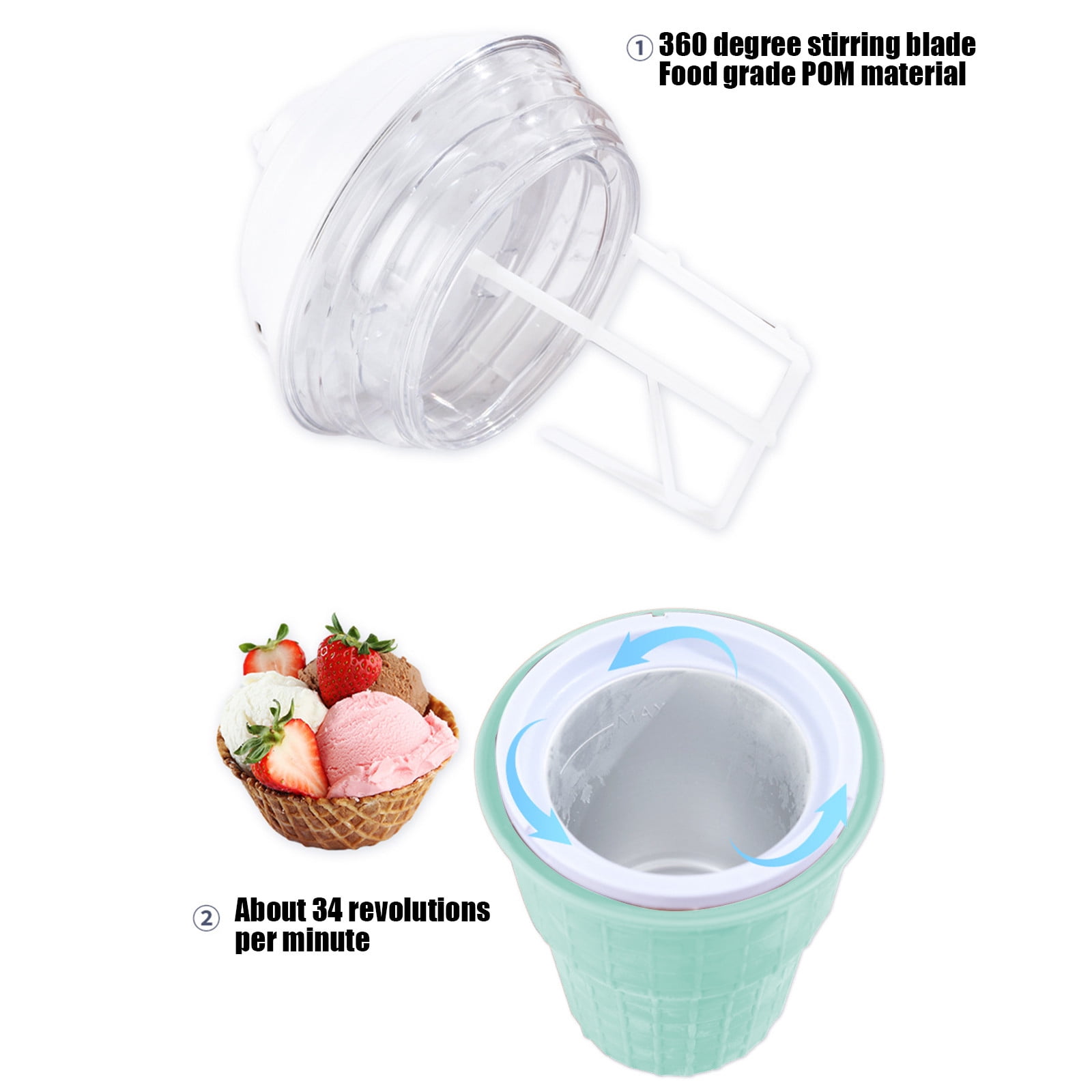 DIY Ice Cream Maker Home Machine, Automatic Stirring Yogurt and Ice Cream Maker for Homemade Desserts, Food Grade Material, Quick Cooling, Even Mixing, Fun Kitchen Appliance for Kids and Adults