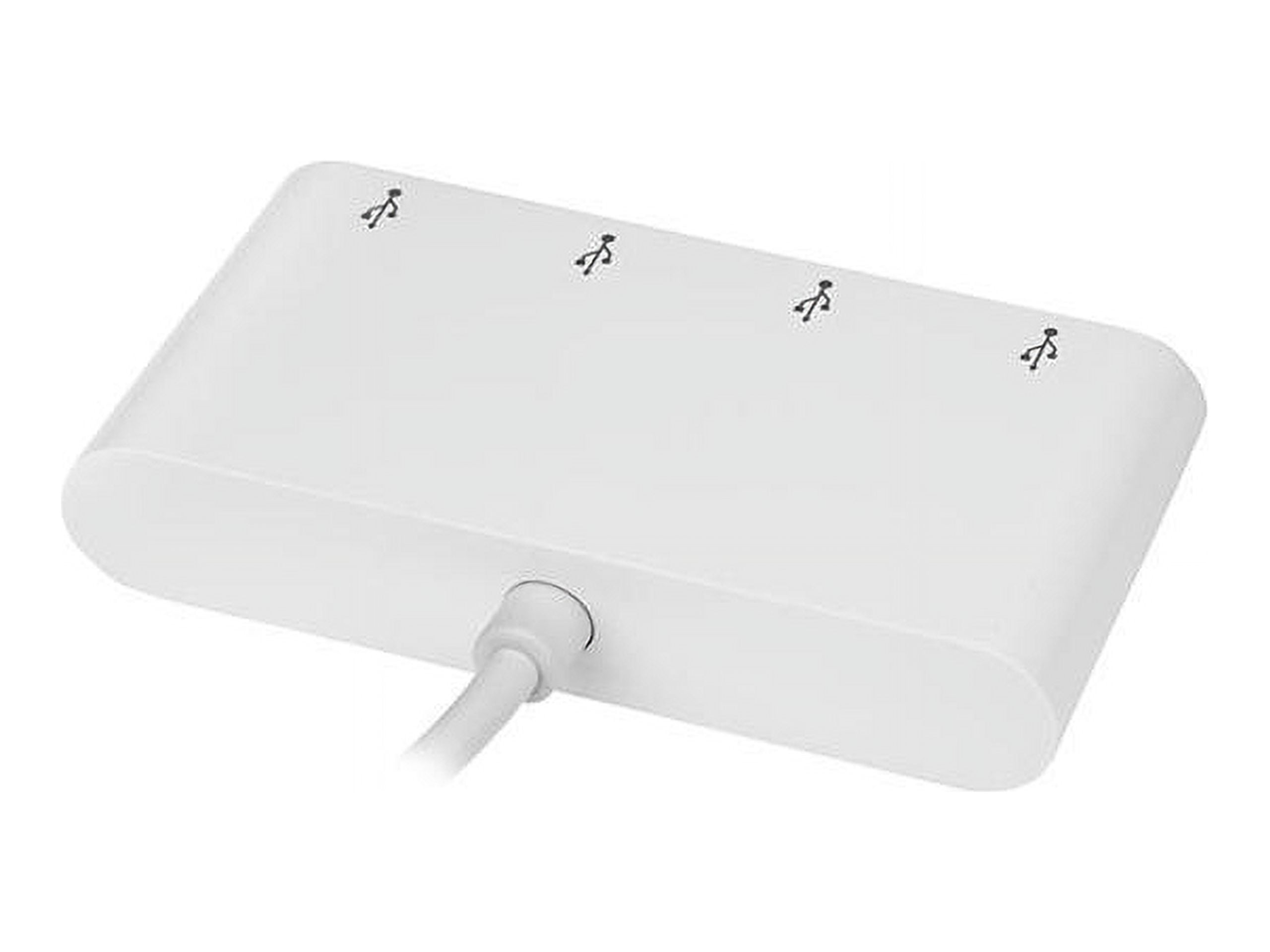 StarTech HB30C4ABW 4 Port USB C Hub - USB-C to 4 x USB-A - USB 3.0 Hub - USB C to USB Hub - White - USB Multiport Adapter - USB Type C Hub