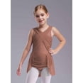 thumbnail image 3 of YiZYiF Kids Girls Lyrical Dance Dress Sleeveless Cutouts Strappy Back Figure Skating Ballet Leotard Dusty Pink 10, 3 of 7