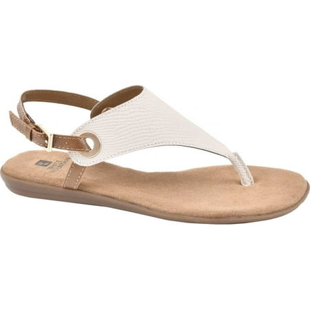 

Women s White Mountain London Thong Slingback Cream Exotic Smooth 8.5 M