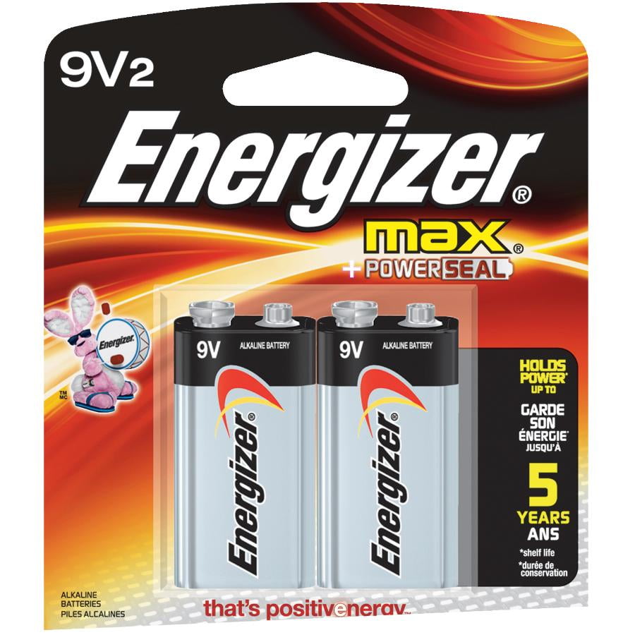 Energizer 9-Volt MAX Alkaline Batteries - For Multipurpose - 9V - 9 V DC - 595 mAh - Alkaline - 2 / Pack Energizer 9-Volt MAX Alkaline Batteries - For Multipurpose - 9V - 9 V DC - 595 mAh - Alkaline - 2 / Pack