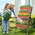 thumbnail image 2 of VIBESPARK 5-Tier Vertical Raised Garden Bed with Lockable Caster Wheels - 4FT, Includes 5 Planter Boxes, Ideal for Growing Vegetables, Herbs, and Flowers Indoors (Brown), 2 of 10
